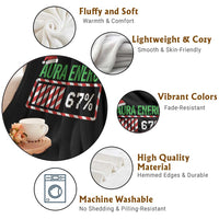 Funny Aura Energy 67 Christmas Throw Blanket Aura Farming Six Seven Meme Gen Alpha Slang - Wonder Print Shop