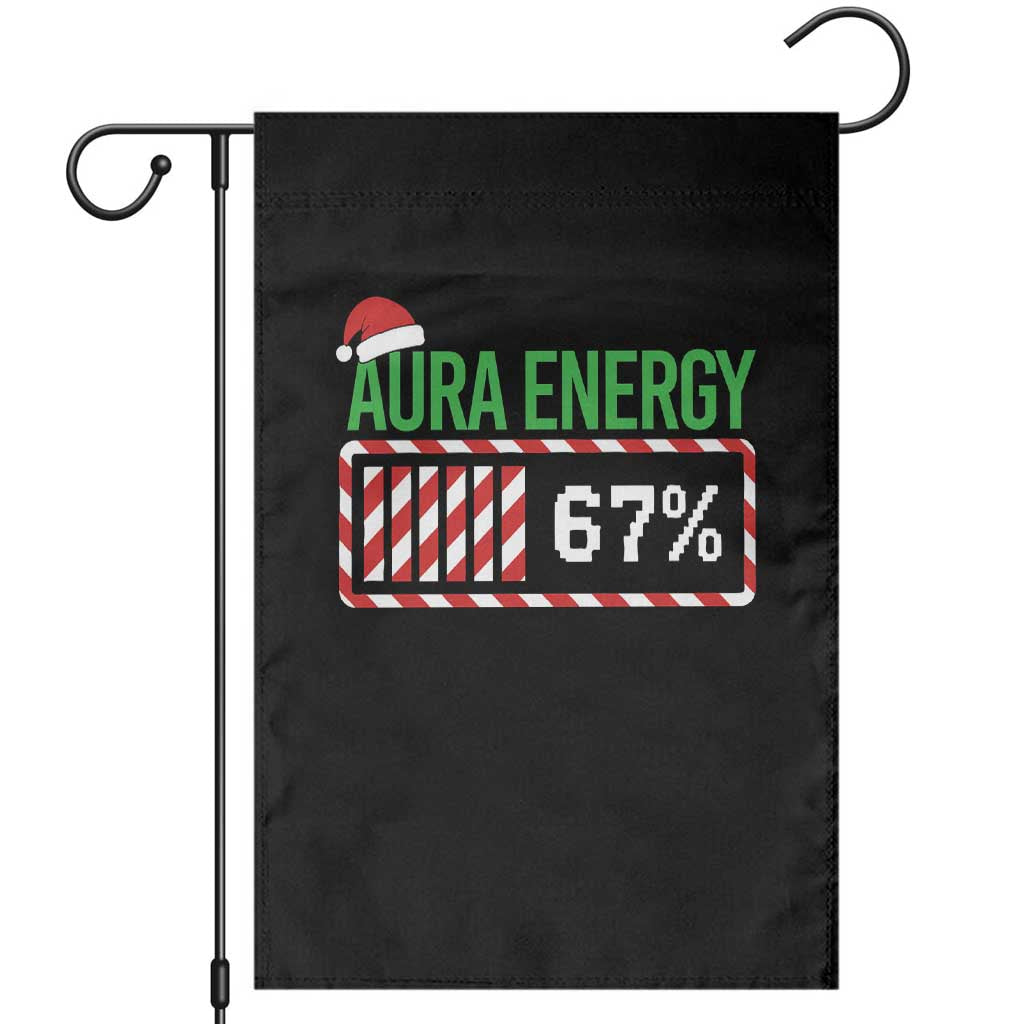 Funny Aura Energy 67 Christmas Garden Flag Aura Farming Six Seven Meme Gen Alpha Slang - Wonder Print Shop