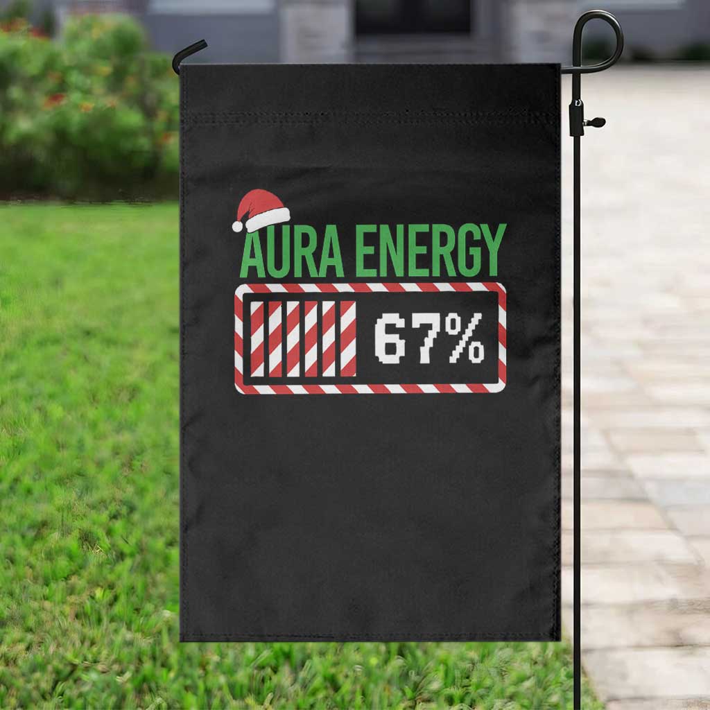 Funny Aura Energy 67 Christmas Garden Flag Aura Farming Six Seven Meme Gen Alpha Slang - Wonder Print Shop