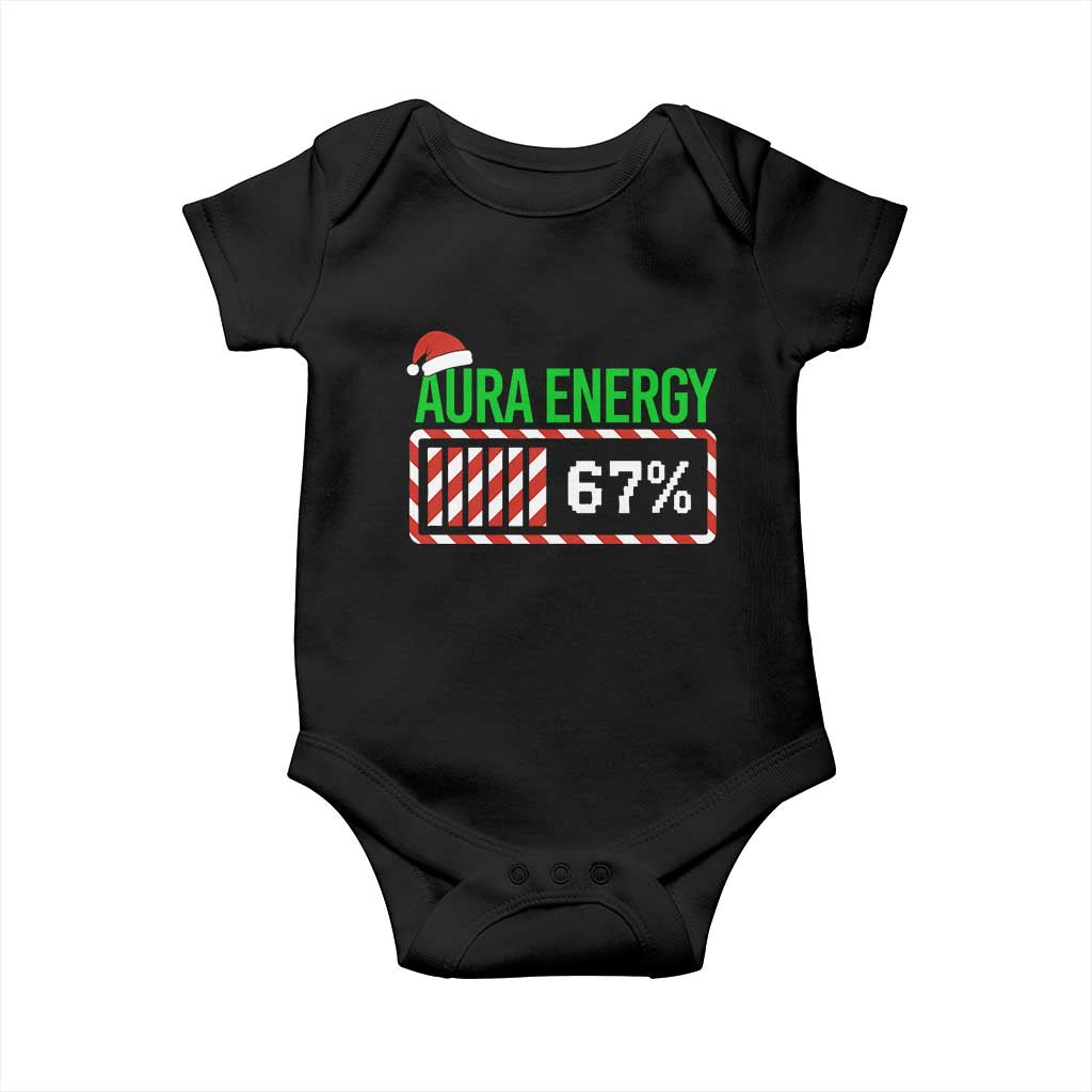 Funny Aura Energy 67 Christmas Baby Onesie Aura Farming Six Seven Meme Gen Alpha Slang - Wonder Print Shop