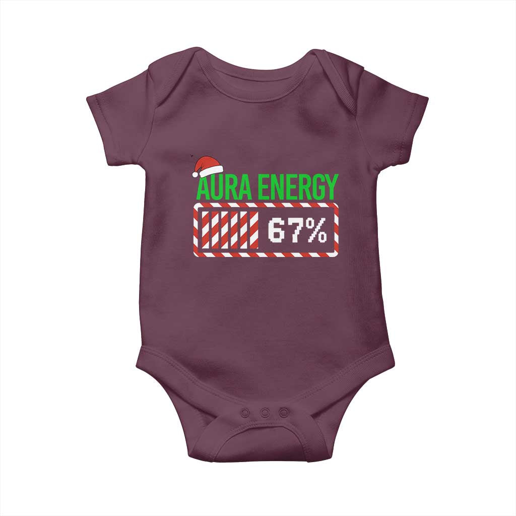 Funny Aura Energy 67 Christmas Baby Onesie Aura Farming Six Seven Meme Gen Alpha Slang - Wonder Print Shop