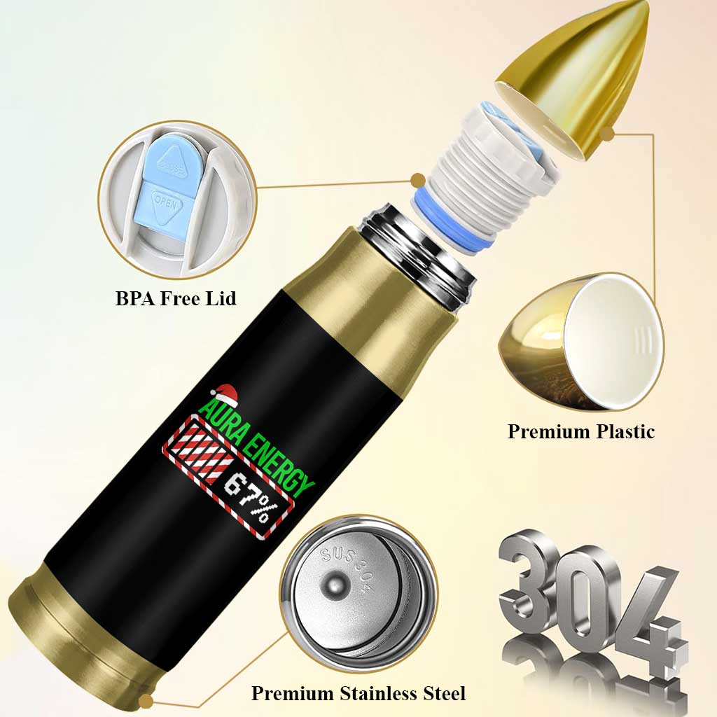 Funny Aura Energy 67 Christmas Bullet Tumbler Aura Farming Six Seven Meme Gen Alpha Slang - Wonder Print Shop