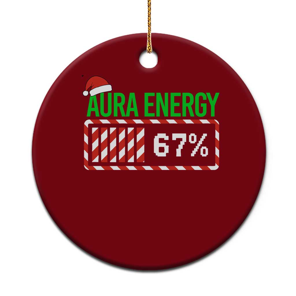 Funny Aura Energy 67 Xmas Ceramic Ornament Aura Farming Six Seven Meme Gen Alpha Slang - Wonder Print Shop