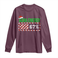 Funny Aura Energy 67 Christmas Long Sleeve Shirt Aura Farming Six Seven Meme Gen Alpha Slang - Wonder Print Shop