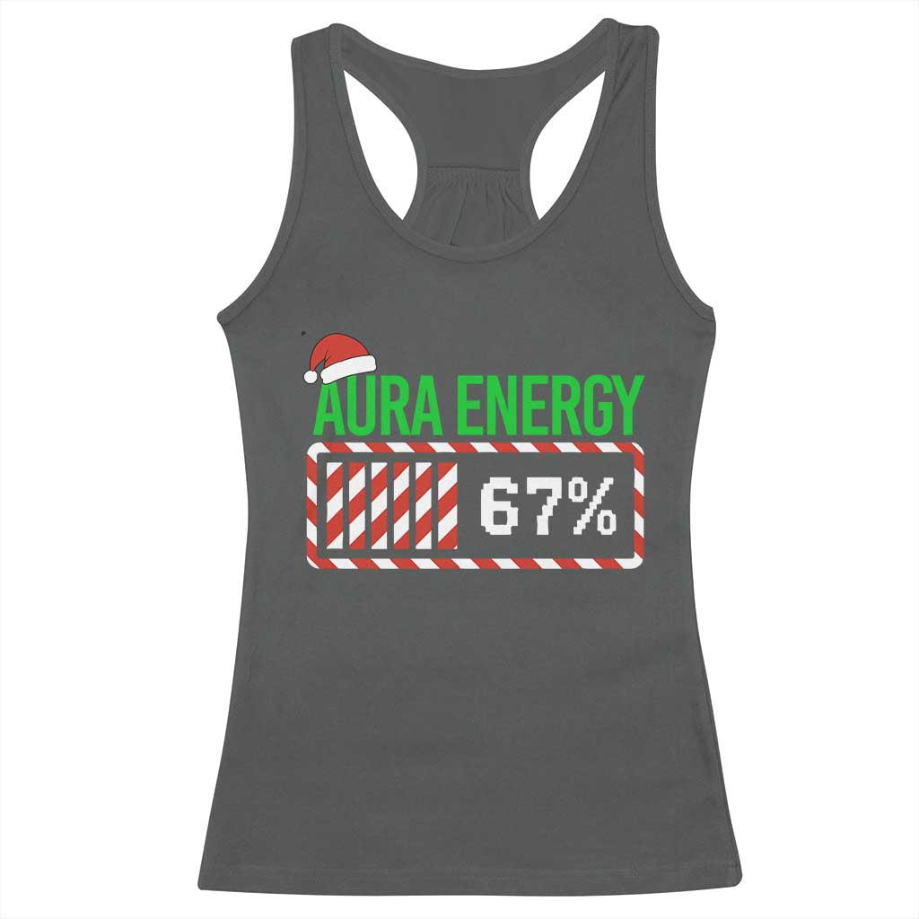 Funny Aura Energy 67 Christmas Racerback Tank Top Aura Farming Six Seven Meme Gen Alpha Slang - Wonder Print Shop