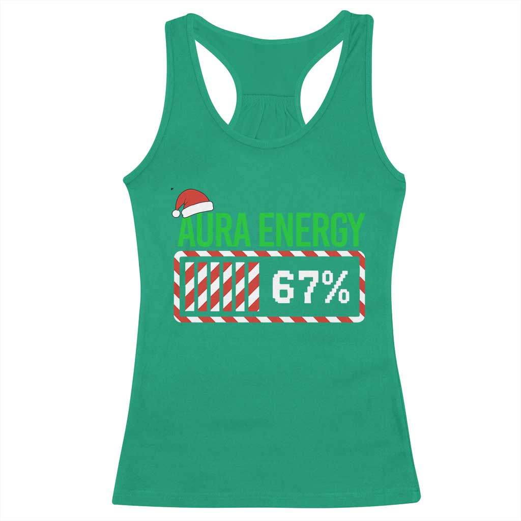 Funny Aura Energy 67 Christmas Racerback Tank Top Aura Farming Six Seven Meme Gen Alpha Slang - Wonder Print Shop