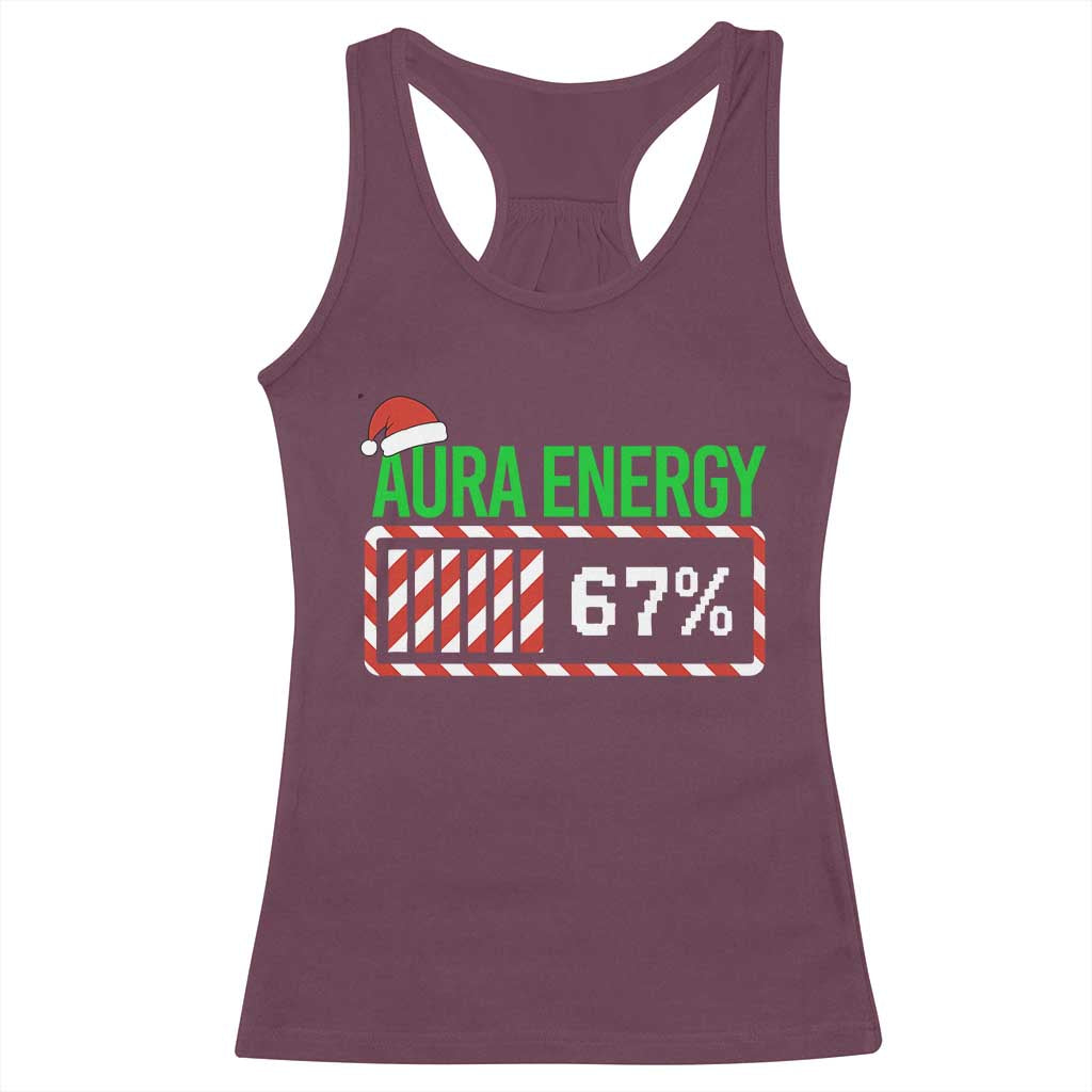Funny Aura Energy 67 Christmas Racerback Tank Top Aura Farming Six Seven Meme Gen Alpha Slang - Wonder Print Shop