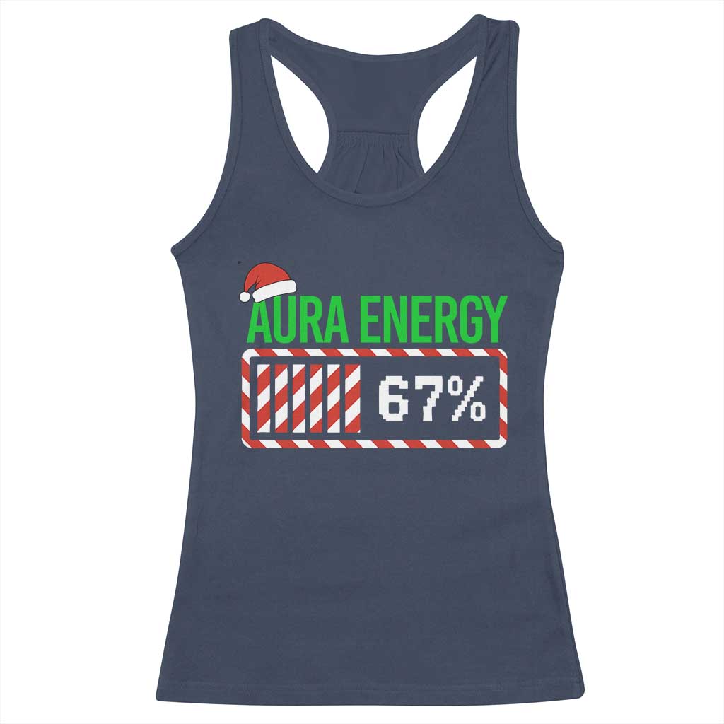 Funny Aura Energy 67 Christmas Racerback Tank Top Aura Farming Six Seven Meme Gen Alpha Slang - Wonder Print Shop