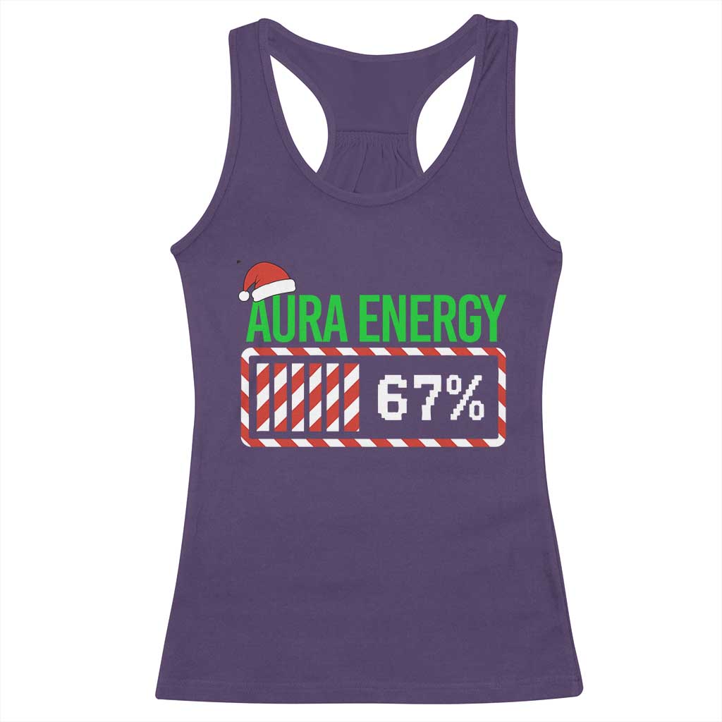 Funny Aura Energy 67 Christmas Racerback Tank Top Aura Farming Six Seven Meme Gen Alpha Slang - Wonder Print Shop
