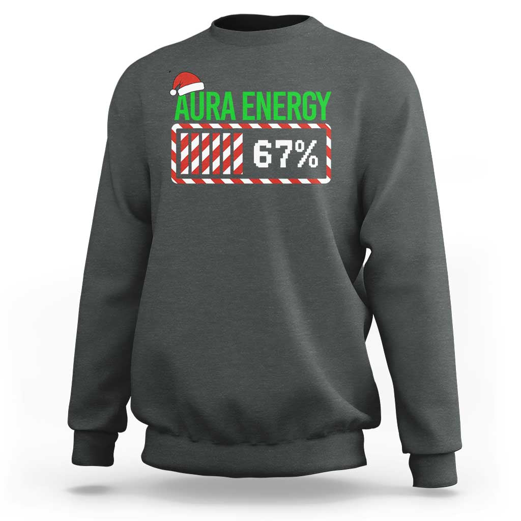 Funny Aura Energy 67 Christmas Sweatshirt Aura Farming Six Seven Meme Gen Alpha Slang - Wonder Print Shop