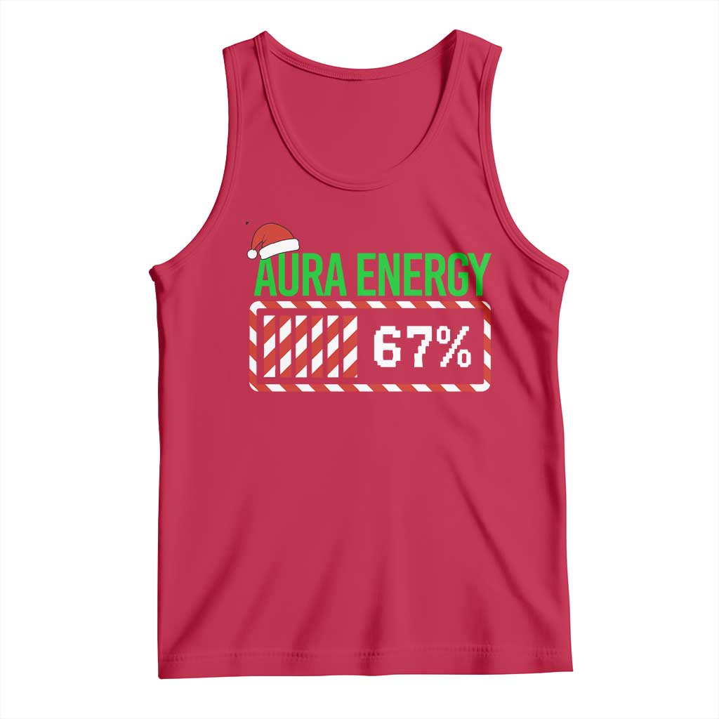Funny Aura Energy 67 Christmas Tank Top Aura Farming Six Seven Meme Gen Alpha Slang - Wonder Print Shop