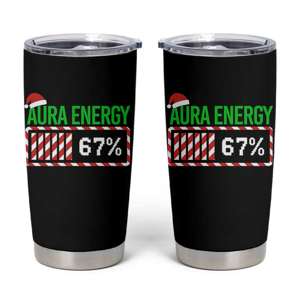 Funny Aura Energy 67 Christmas Tumbler Cup Aura Farming Six Seven Meme Gen Alpha Slang - Wonder Print Shop