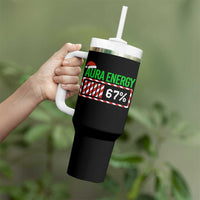 Funny Aura Energy 67 Christmas Tumbler With Handle Aura Farming Six Seven Meme Gen Alpha Slang - Wonder Print Shop