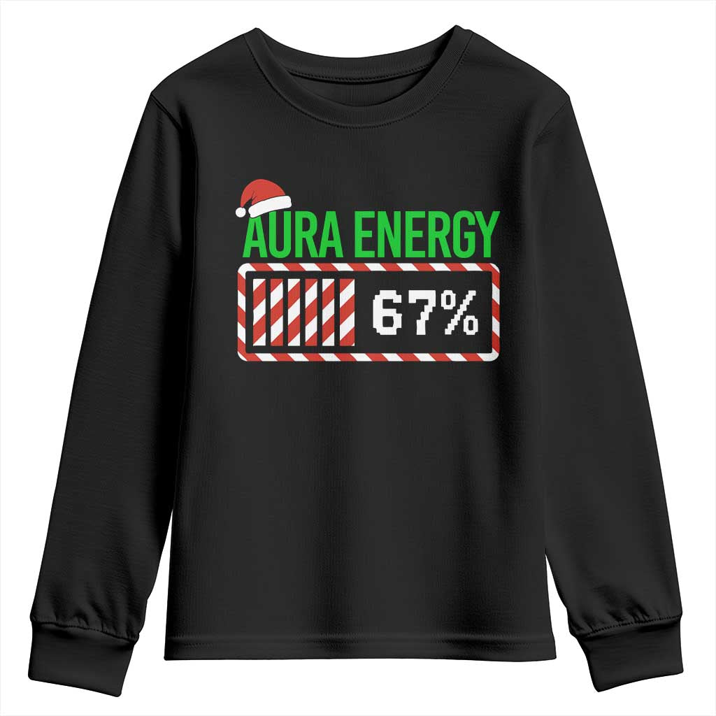 Funny Aura Energy 67 Christmas Youth Sweatshirt Aura Farming Six Seven Meme Gen Alpha Slang - Wonder Print Shop
