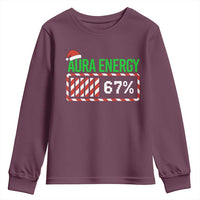 Funny Aura Energy 67 Christmas Youth Sweatshirt Aura Farming Six Seven Meme Gen Alpha Slang - Wonder Print Shop