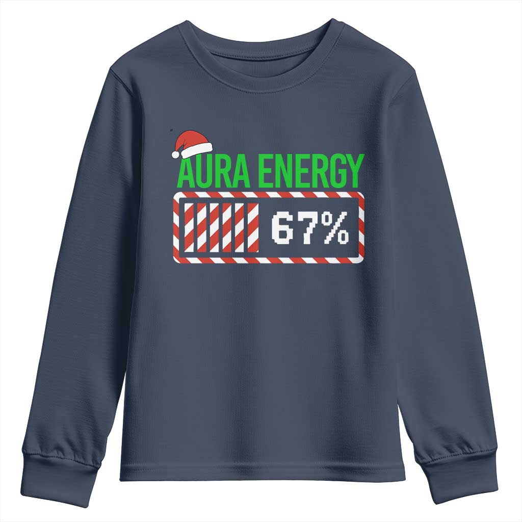 Funny Aura Energy 67 Christmas Youth Sweatshirt Aura Farming Six Seven Meme Gen Alpha Slang - Wonder Print Shop