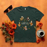 Just A Thankful Goose T Shirt Funny Goose Turkey Thanksgiving Fall Season - Wonder Print Shop