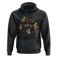 Just A Thankful Goose Hoodie Funny Goose Turkey Thanksgiving Fall Season - Wonder Print Shop