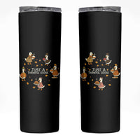 Just A Thankful Goose Skinny Tumbler Funny Goose Turkey Thanksgiving Fall Season - Wonder Print Shop