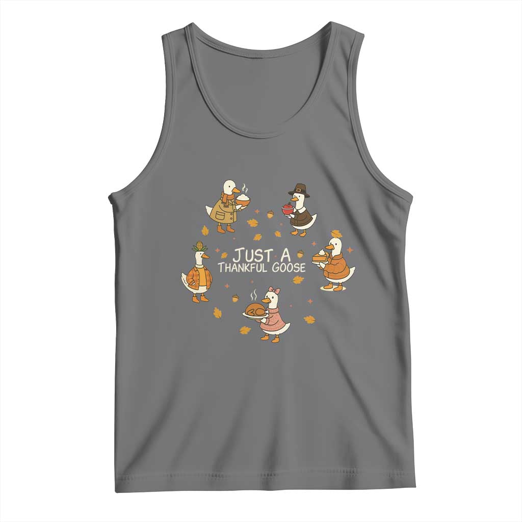 Just A Thankful Goose Tank Top Funny Goose Turkey Thanksgiving Fall Season - Wonder Print Shop