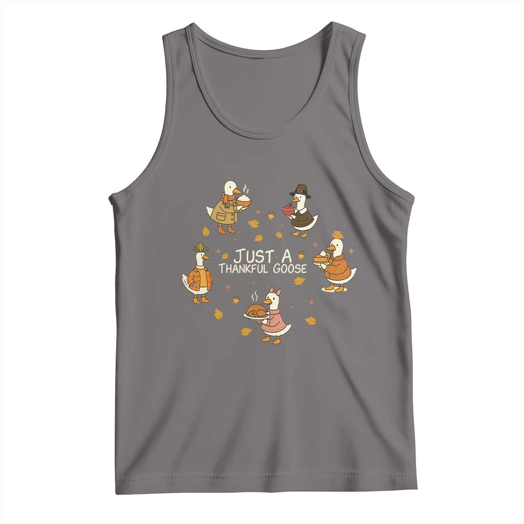 Just A Thankful Goose Tank Top Funny Goose Turkey Thanksgiving Fall Season - Wonder Print Shop