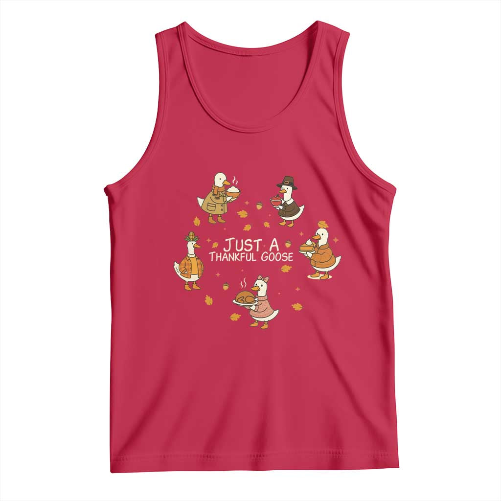 Just A Thankful Goose Tank Top Funny Goose Turkey Thanksgiving Fall Season - Wonder Print Shop