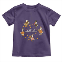 Just A Thankful Goose Toddler T Shirt Funny Goose Turkey Thanksgiving Fall Season - Wonder Print Shop
