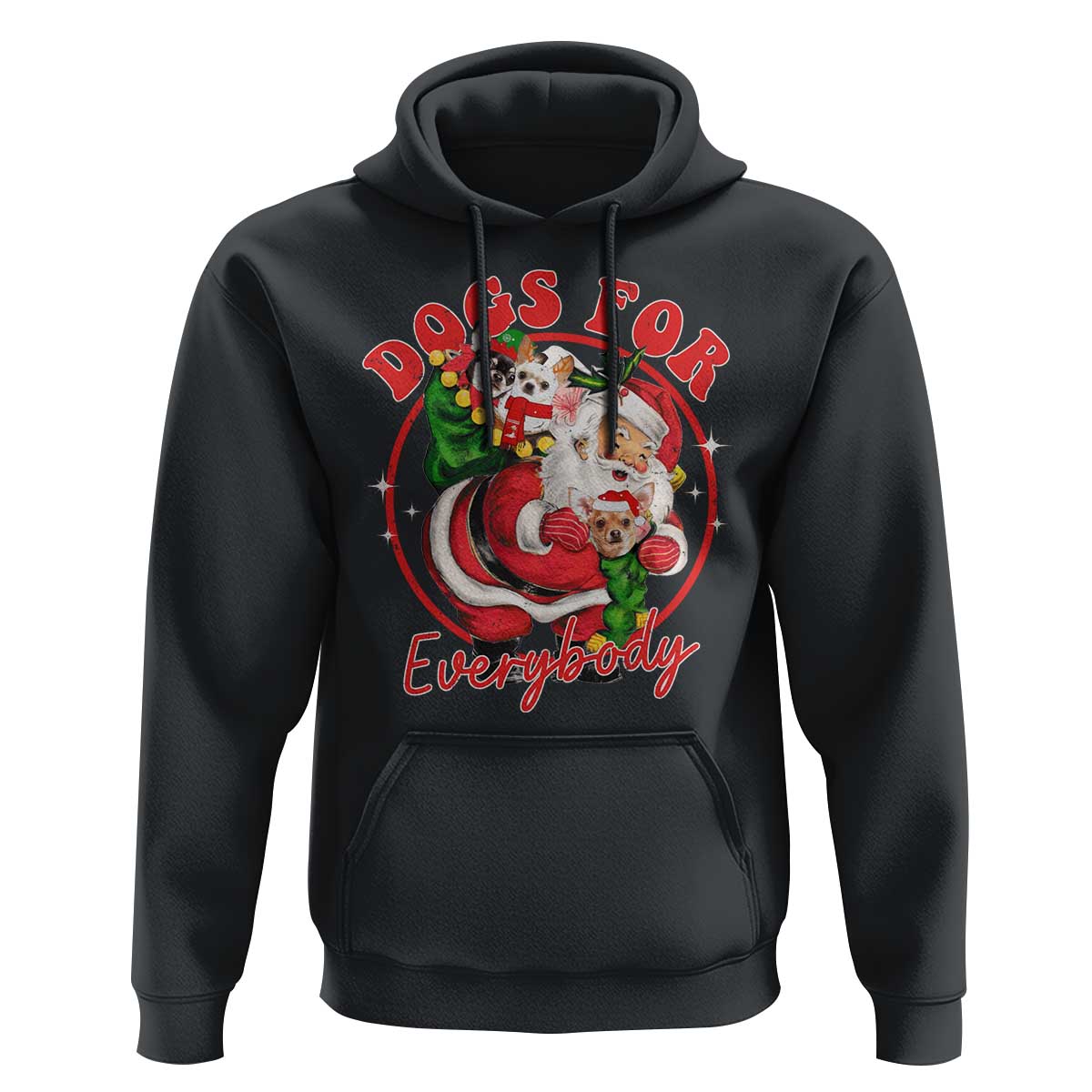 Funny Christmas Dog Owner Hoodie Dogs For Everybody Santa Sack Chihuahua