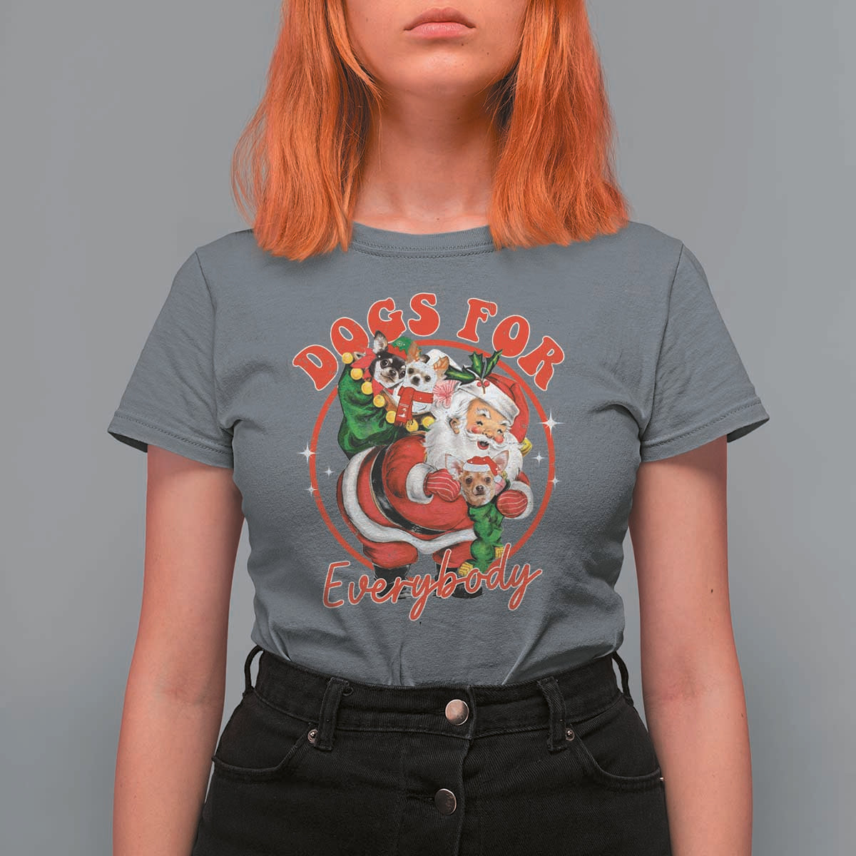 Funny Christmas Dog Owner T Shirt For Women Dogs For Everybody Santa Sack Chihuahua - Wonder Print Shop