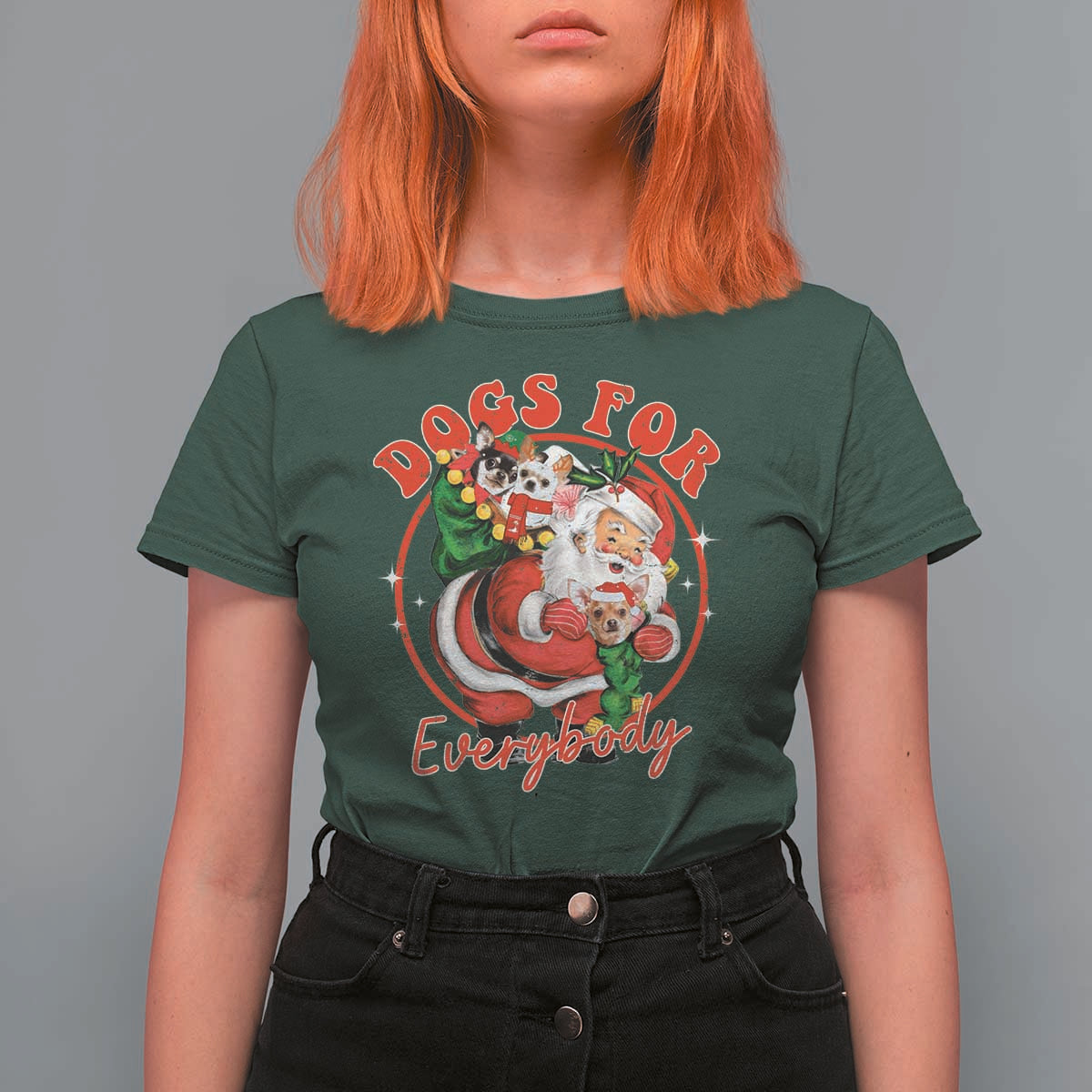 Funny Christmas Dog Owner T Shirt For Women Dogs For Everybody Santa Sack Chihuahua - Wonder Print Shop