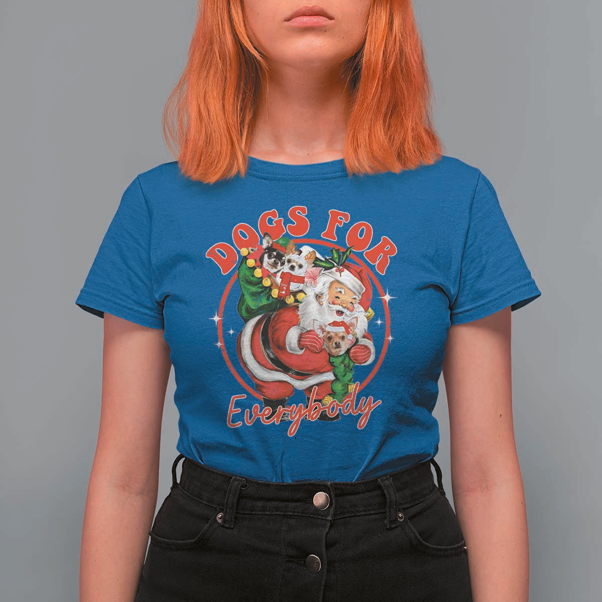 Funny Christmas Dog Owner T Shirt For Women Dogs For Everybody Santa Sack Chihuahua - Wonder Print Shop