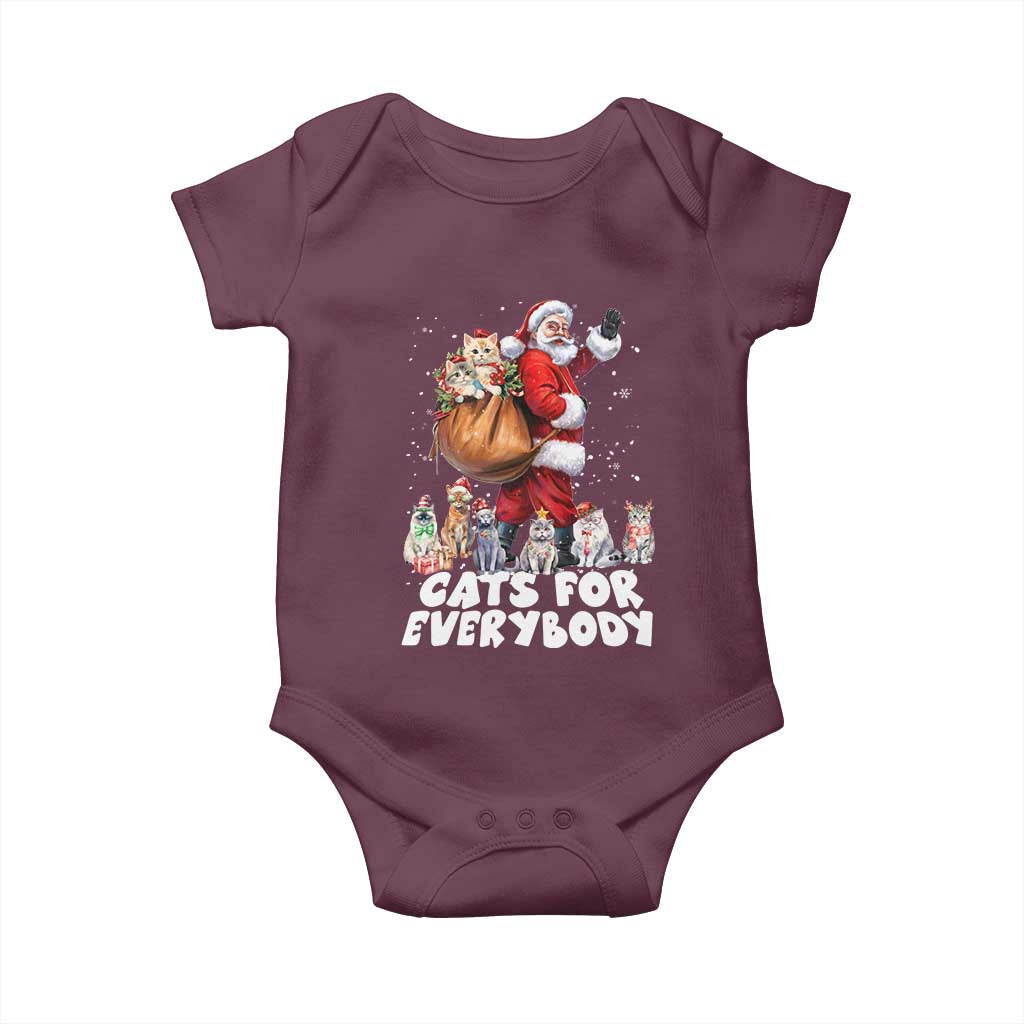 Funny Christmas Cat Baby Onesie Cats For Everybody Xmas Santa Pet