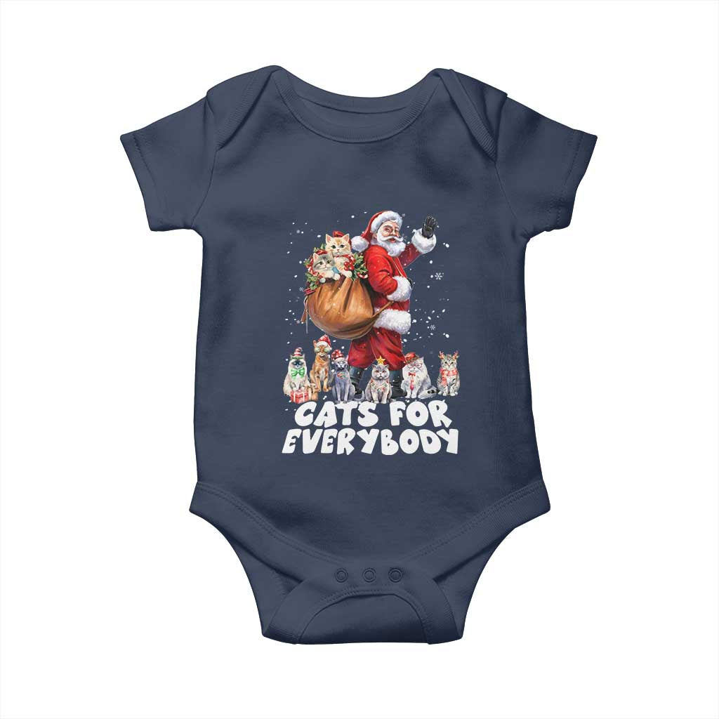 Funny Christmas Cat Baby Onesie Cats For Everybody Xmas Santa Pet