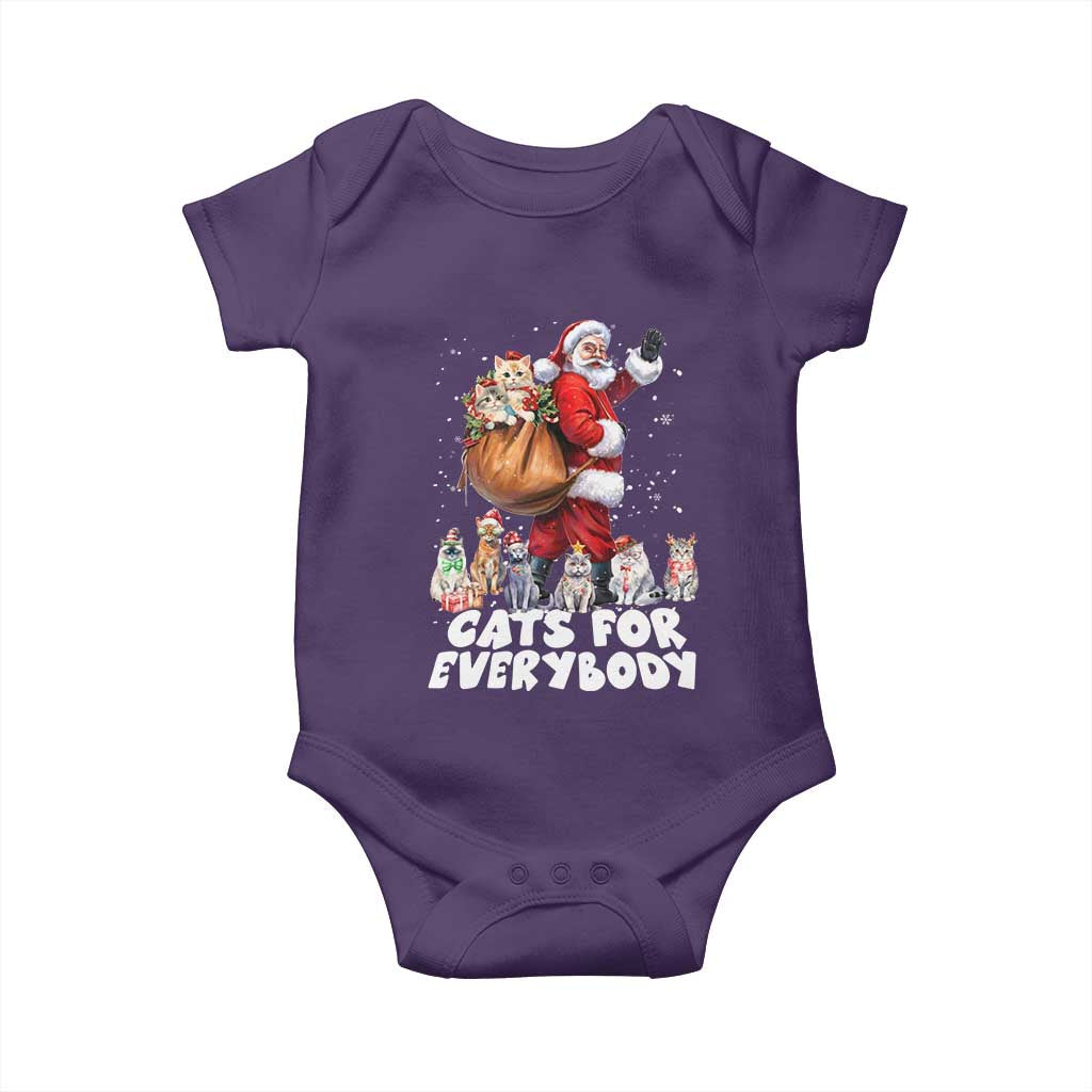 Funny Christmas Cat Baby Onesie Cats For Everybody Xmas Santa Pet