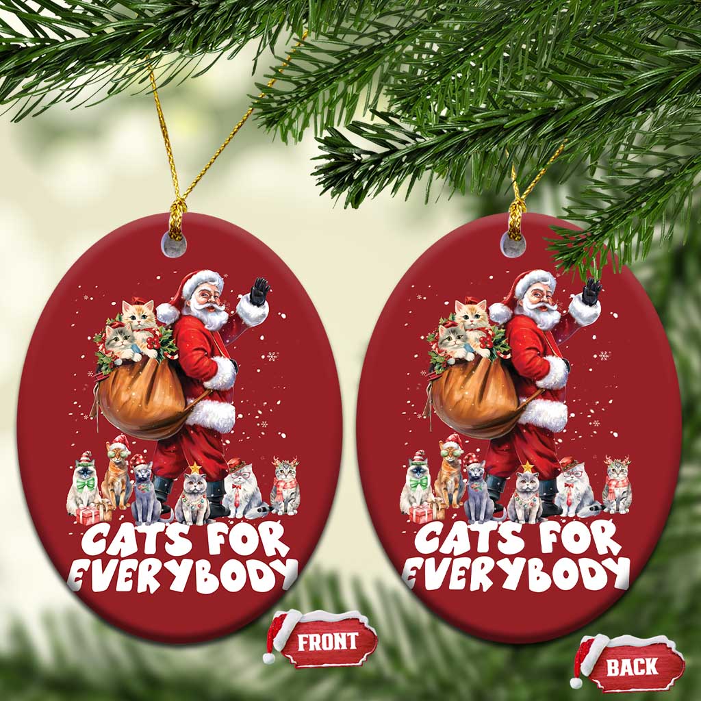 Funny Xmas Cat Christmas Ornament Cats For Everybody Xmas Santa Pet - Wonder Print Shop