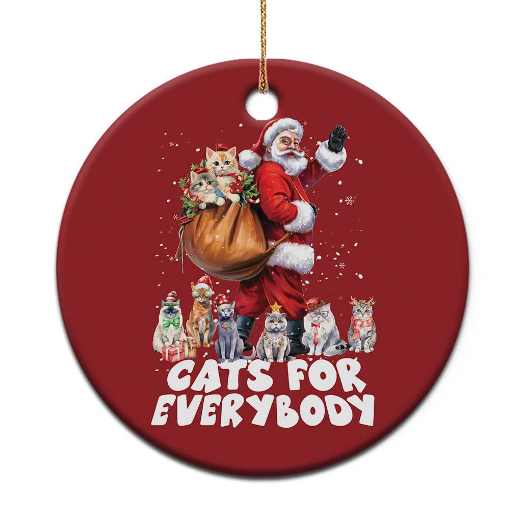 Funny Xmas Cat Christmas Ornament Cats For Everybody Xmas Santa Pet - Wonder Print Shop