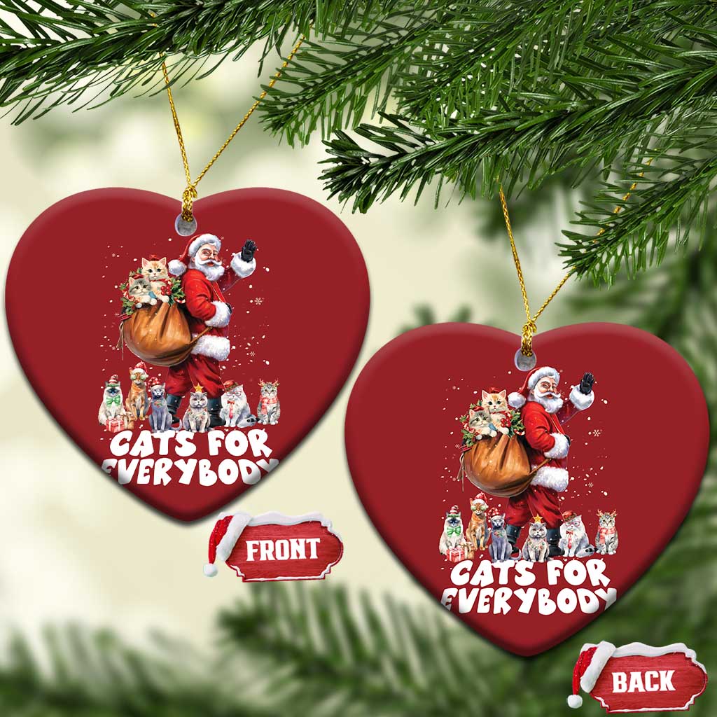 Funny Xmas Cat Christmas Ornament Cats For Everybody Xmas Santa Pet - Wonder Print Shop