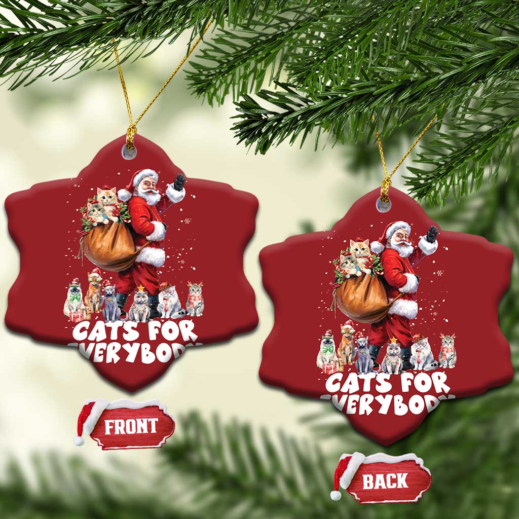 Funny Xmas Cat Christmas Ornament Cats For Everybody Xmas Santa Pet - Wonder Print Shop