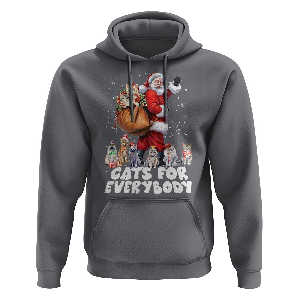 Funny Christmas Cat Hoodie Cats For Everybody Xmas Santa Pet