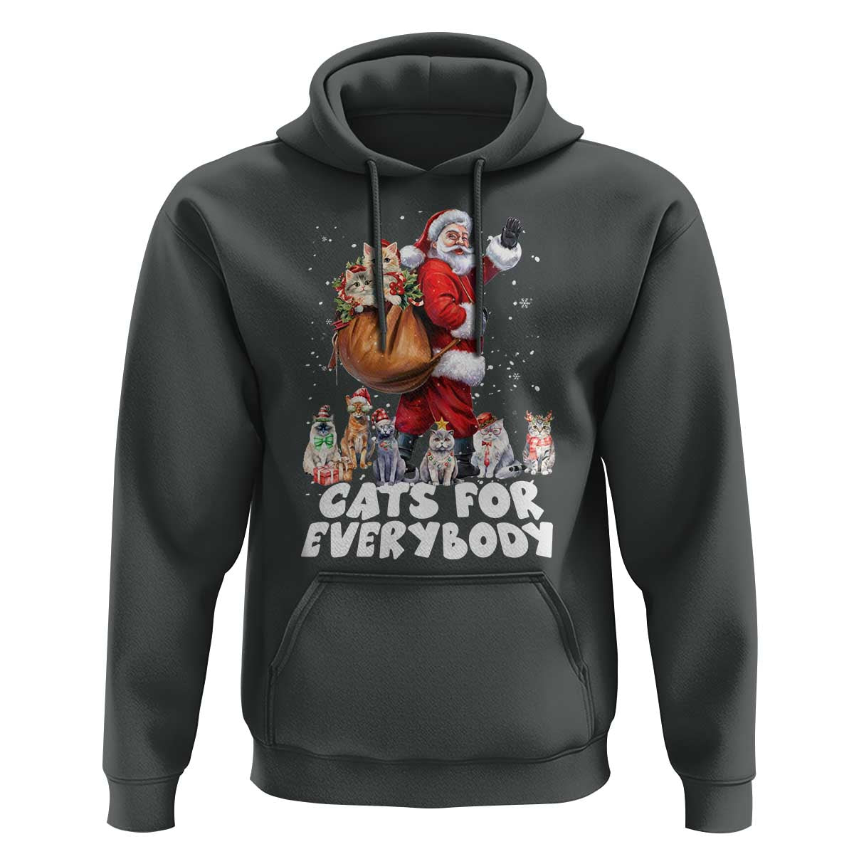 Funny Christmas Cat Hoodie Cats For Everybody Xmas Santa Pet