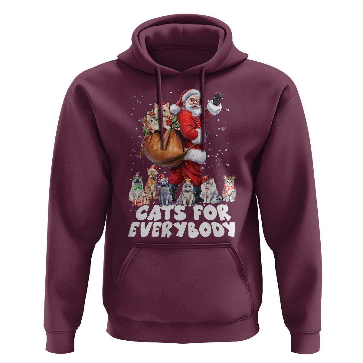 Funny Christmas Cat Hoodie Cats For Everybody Xmas Santa Pet