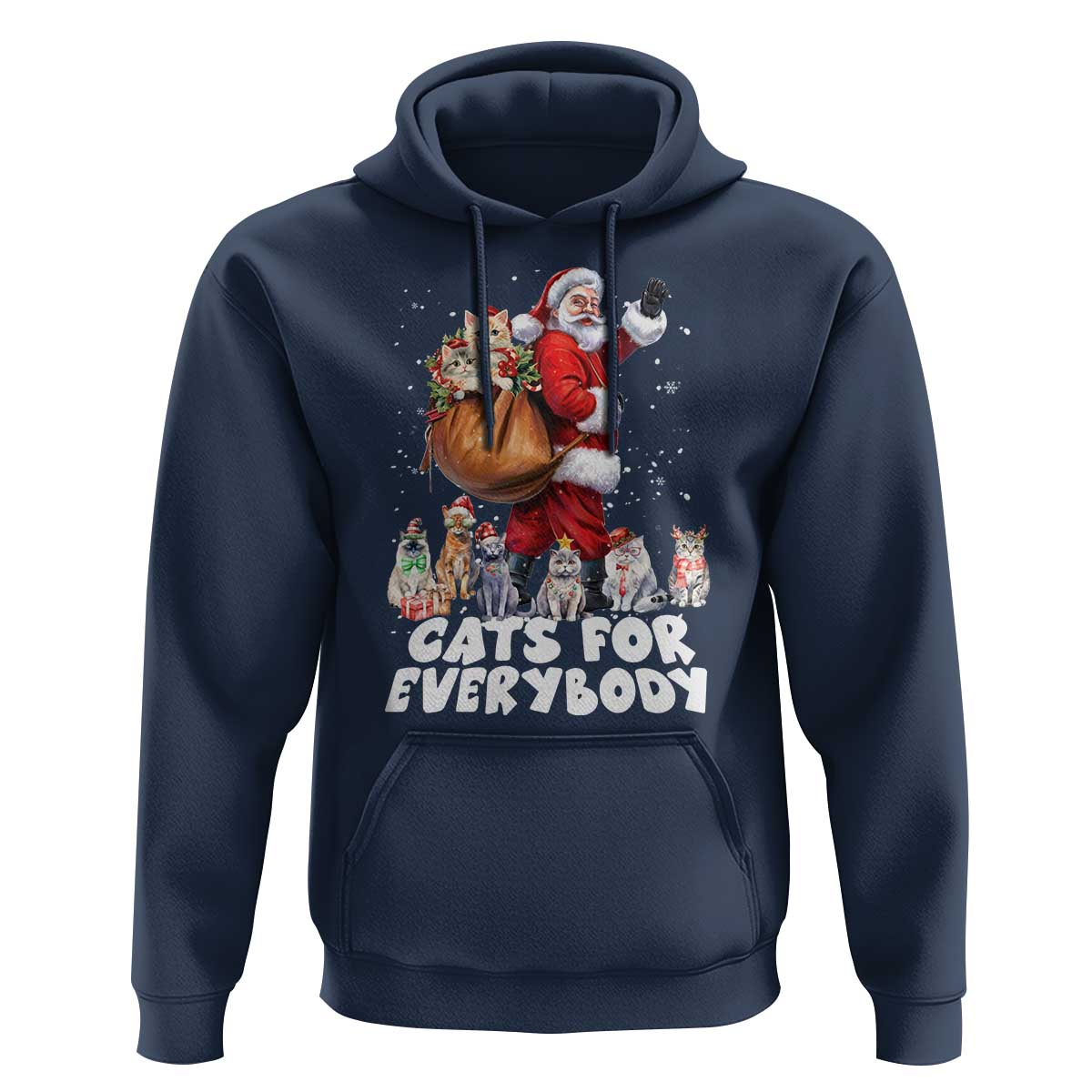 Funny Christmas Cat Hoodie Cats For Everybody Xmas Santa Pet
