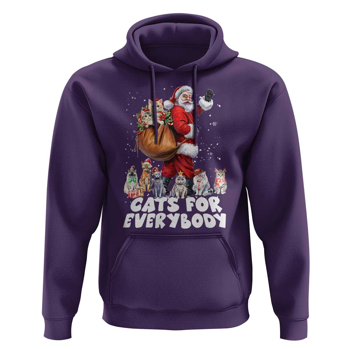 Funny Christmas Cat Hoodie Cats For Everybody Xmas Santa Pet