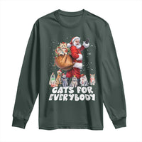 Funny Christmas Cat Long Sleeve Shirt Cats For Everybody Xmas Santa Pet