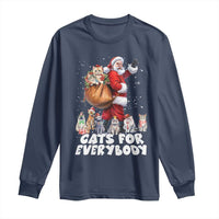 Funny Christmas Cat Long Sleeve Shirt Cats For Everybody Xmas Santa Pet