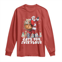 Funny Christmas Cat Long Sleeve Shirt Cats For Everybody Xmas Santa Pet