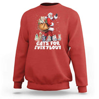 Funny Christmas Cat Sweatshirt Cats For Everybody Xmas Santa Pet - Wonder Print Shop
