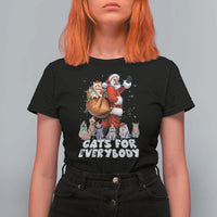 Funny Christmas Cat T Shirt For Women Cats For Everybody Xmas Santa Pet - Wonder Print Shop