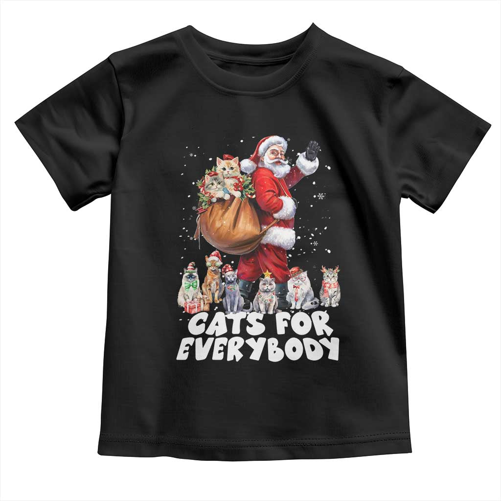 Funny Christmas Cat Toddler T Shirt Cats For Everybody Xmas Santa Pet