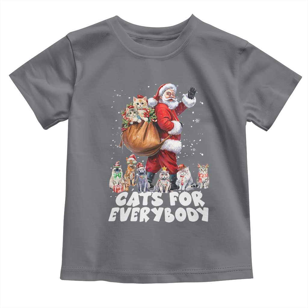 Funny Christmas Cat Toddler T Shirt Cats For Everybody Xmas Santa Pet